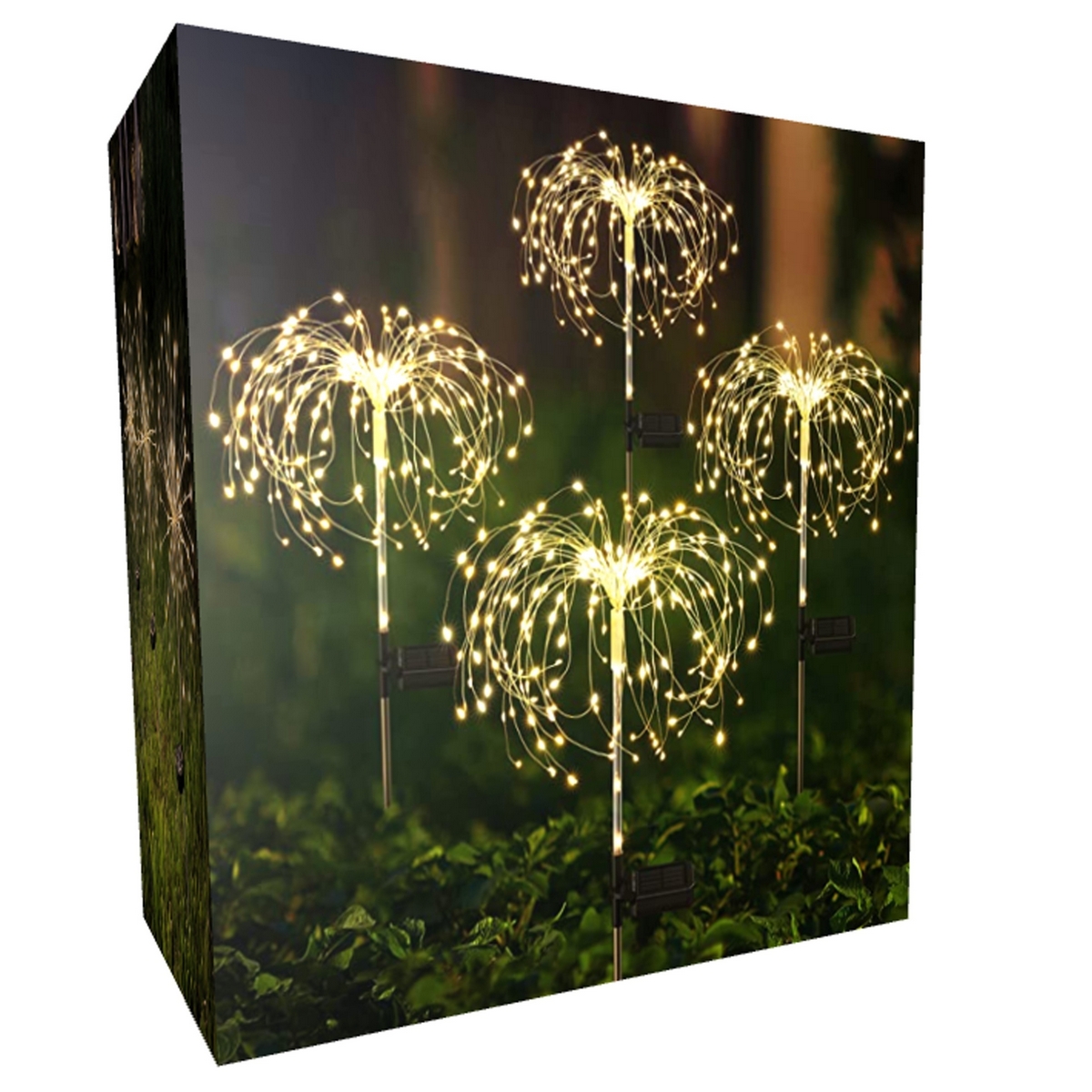 SOLÁRNE LED LAMPA, púpava, ohňostroj, 4 ks